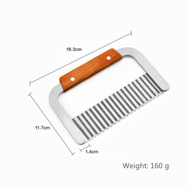 Potato Fry Cutter Stainless Steel Kitchen Accessories Serrated Blade Easy Slicing Banana Fruits Potato Wave Knife Chopper