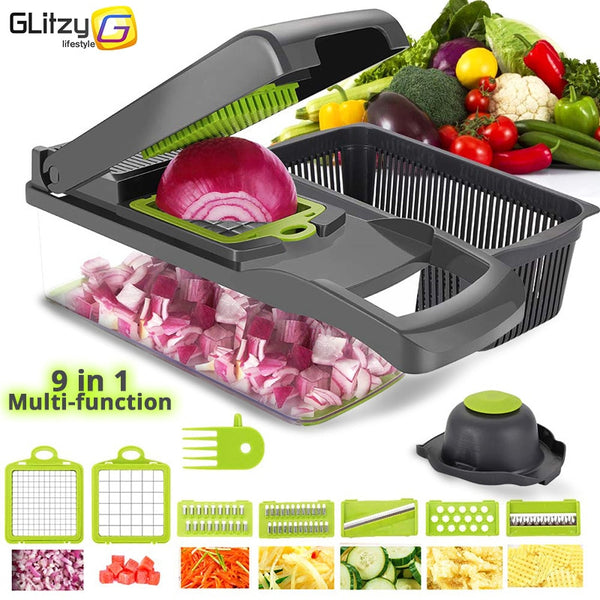 Vegetable Cutter 6 Dicing Blades Mandoline Slicer Fruit Peeler Potato Cheese Grater Chopper Kitchen Accessories Vegetable Slicer