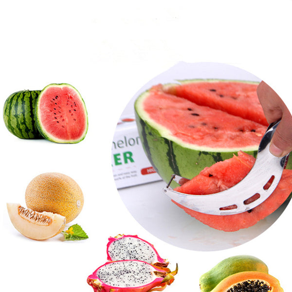 50pcs/lot Water Melon Slicer 304 Food Grade Stainless Steel Cutter Fruit Knife Cutting Tools Split Packed In Color Box