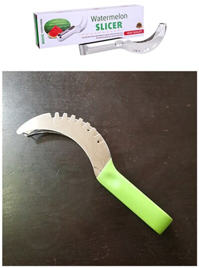 50pcs/lot Water Melon Slicer 304 Food Grade Stainless Steel Cutter Fruit Knife Cutting Tools Split Packed In Color Box
