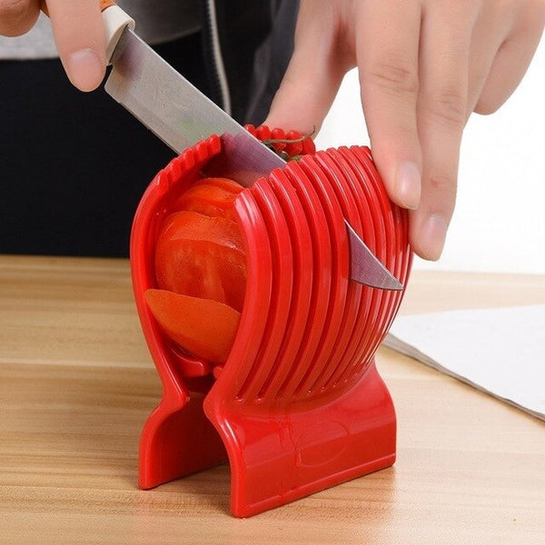 Stainless Steel Potato Slicer Tomato Cutter Tool Shreadders Lemon Cutting Holder Banana Cutter Cooking Tools Kitchen Accessories